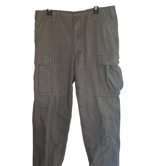 Mens Pants Size 34 Green Tactical Military Style Cargo Pockets Casual Cotton - Picture 6 of 8